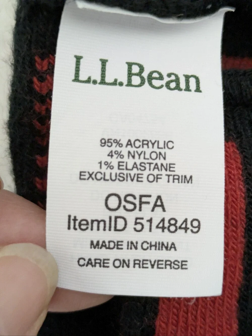 L.L.Bean Reversible Buffalo Plaid Logo Winter Scarf